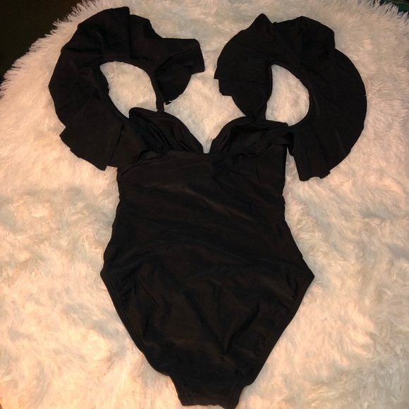 VENUS Black Ruffled One Piece Swimsuit size 4 - Picture 14 of 14